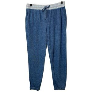 Faherty Heather Blue Joggers with Light Gray Trim